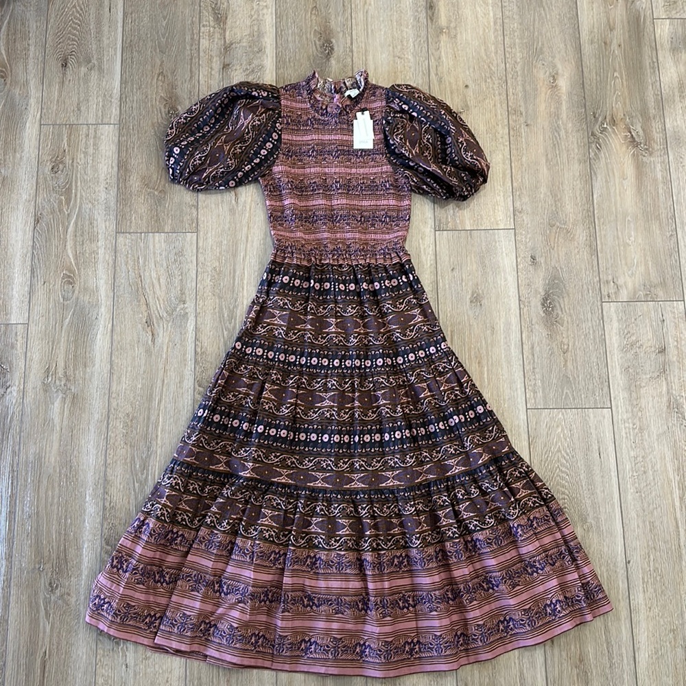 XS Anthropologie puff-sleeved dress